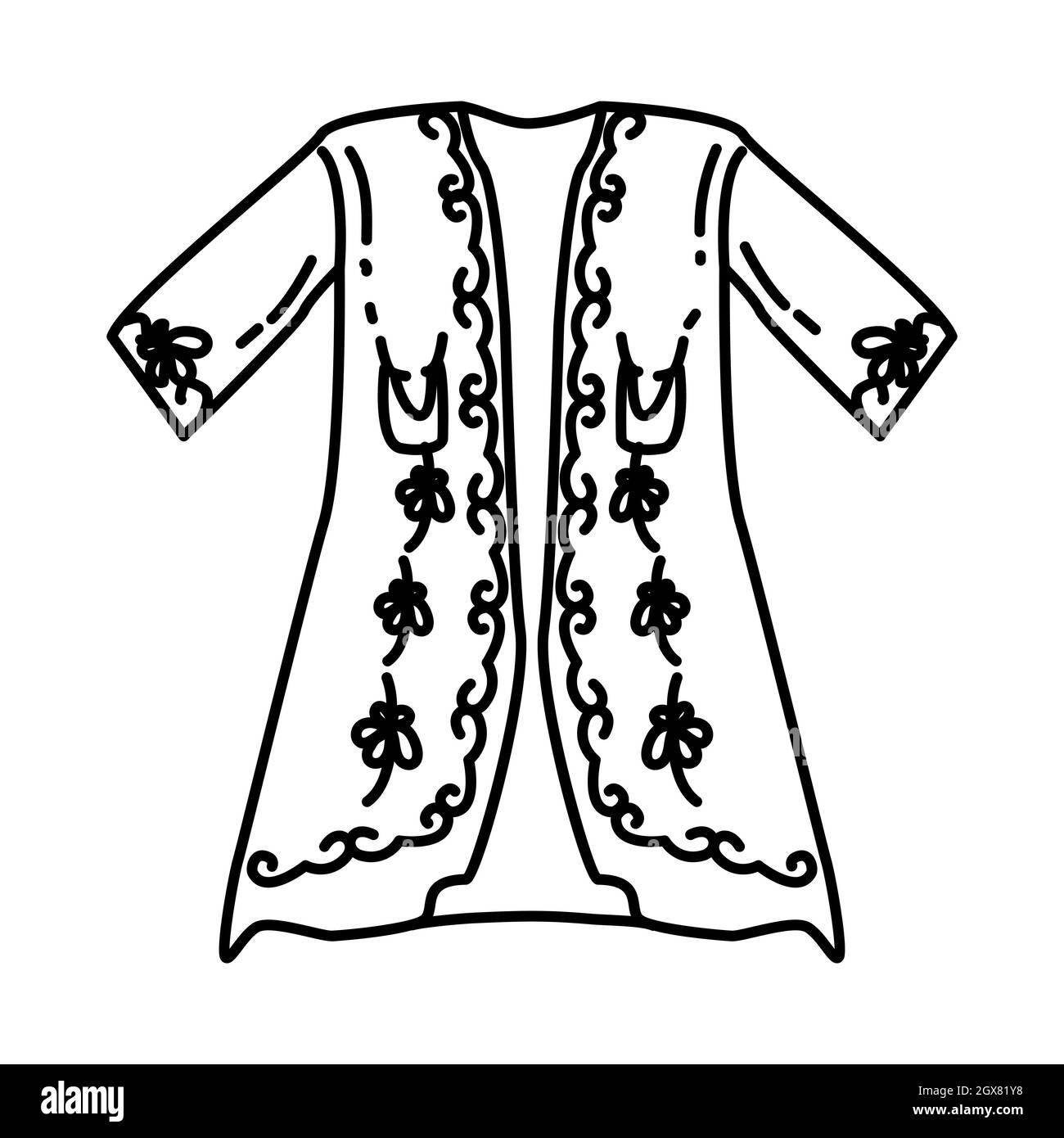 Pouf Sultans Robe une partie des objets historiques musulmans dessiné à la main icône Set Vector. Illustration de Vecteur