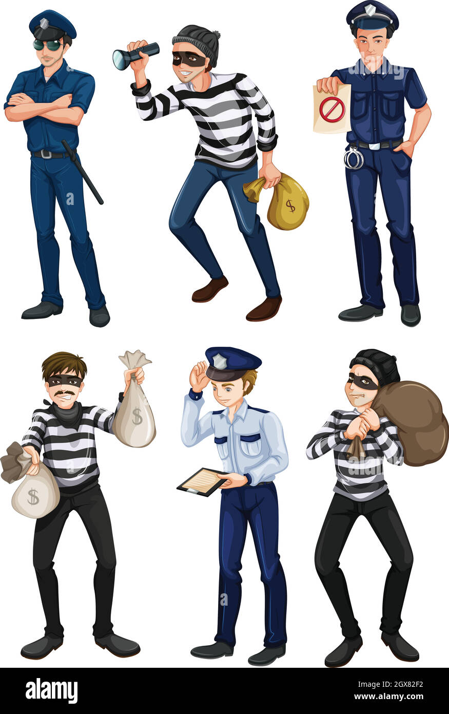 Policiers et voleurs Illustration de Vecteur