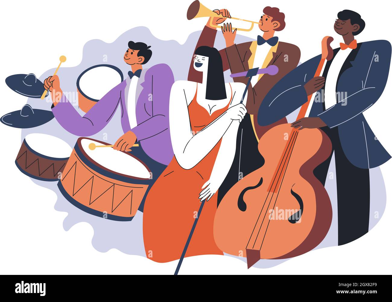 Des lecteurs de musique classique, des concerts de jazz Image Vectorielle  Stock - Alamy