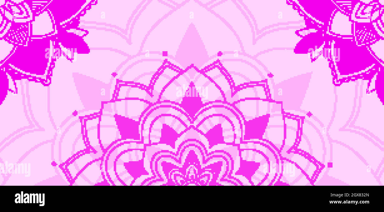 Motifs Mandala sur fond rose Illustration de Vecteur