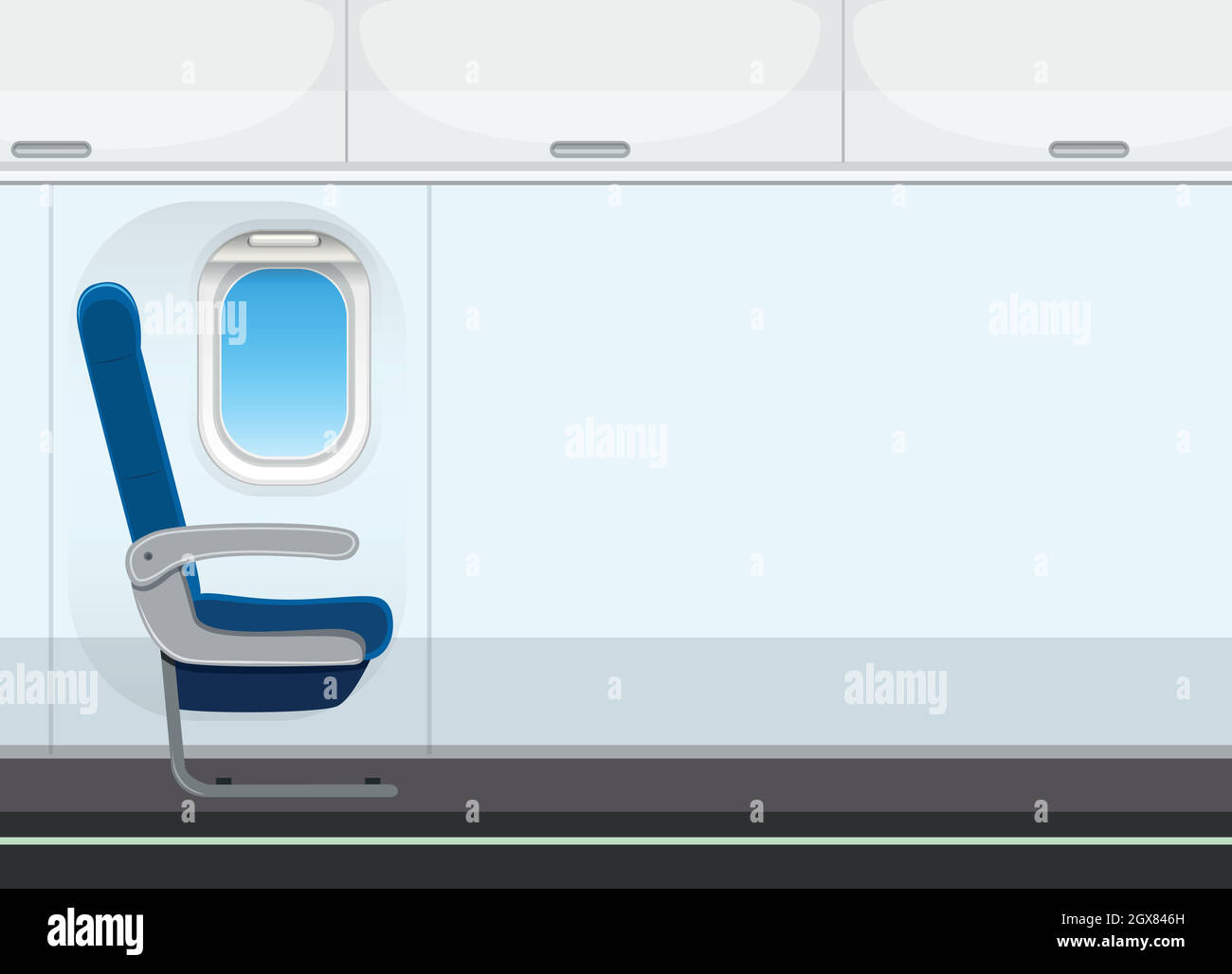 Arrière-plan de cabine d'avion vide Illustration de Vecteur