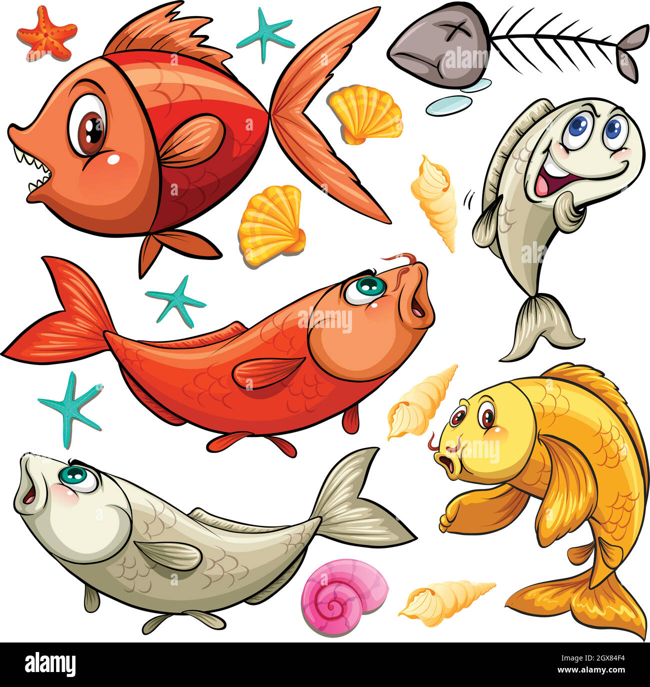 Conception sans couture avec poisson et os de poisson Illustration de Vecteur Conception sans couture avec poisson et os de poisson Illustration de Vecteur