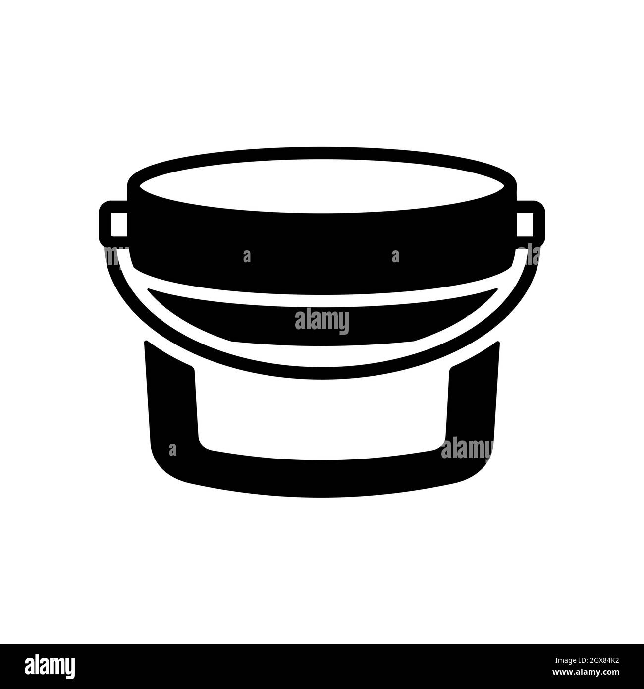 Récipient pour seau en plastique pour icône de glyphe de peinture ou d'aliment Illustration de Vecteur