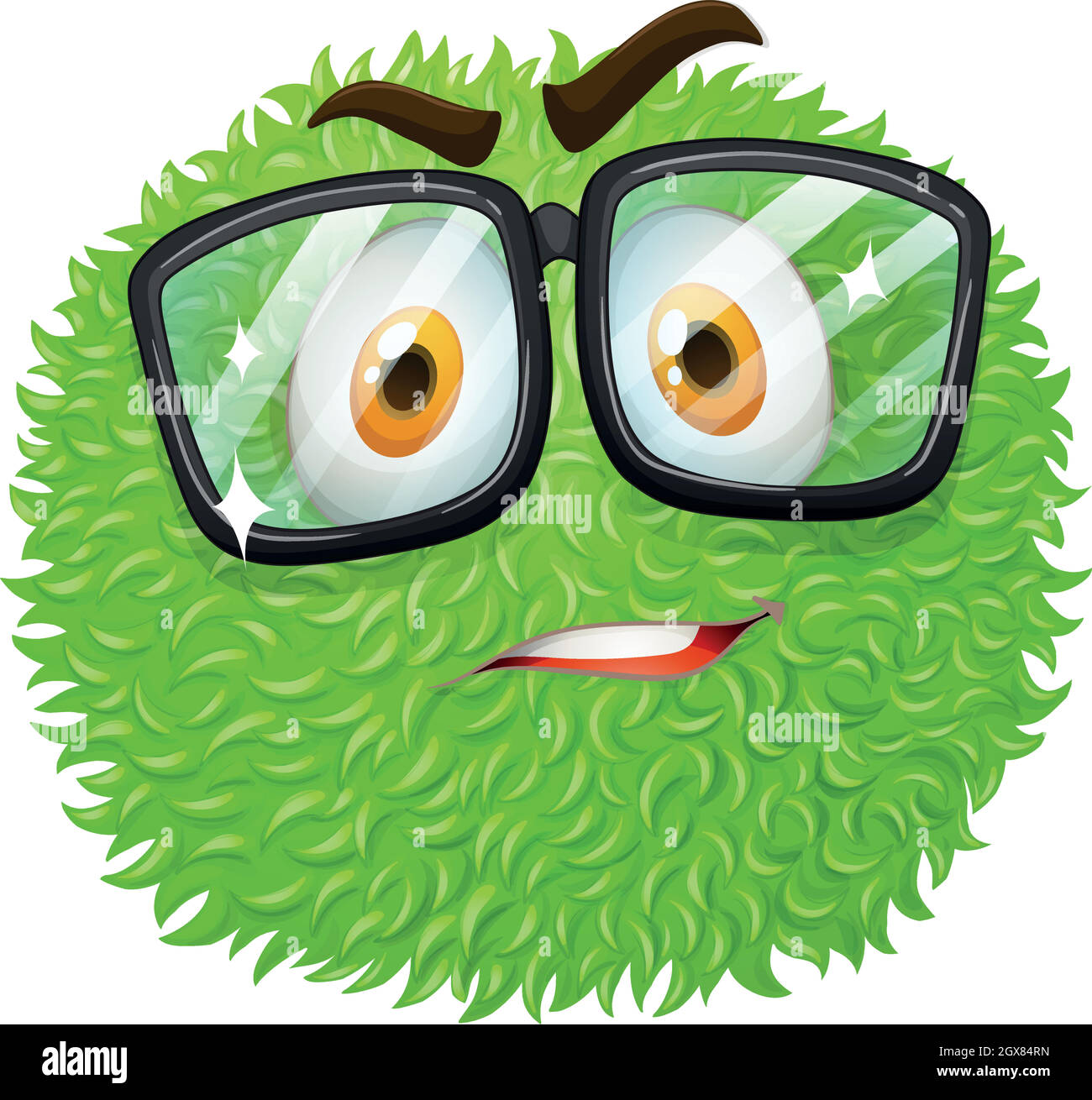 Expression faciale sur la balle moelleuse Illustration de Vecteur