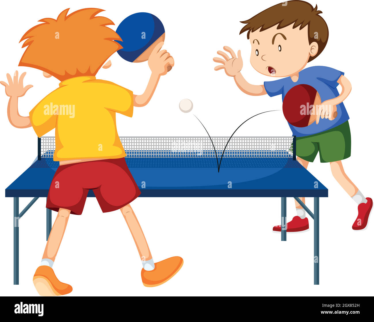 Les gens à jouer au tennis de table Illustration de Vecteur