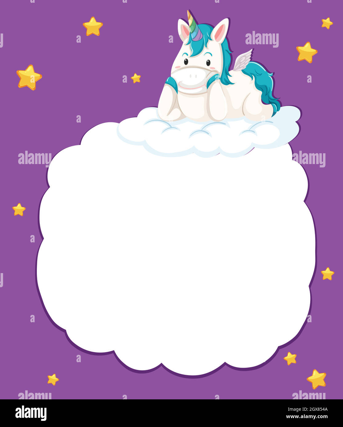 Un joli modèle unicorn Illustration de Vecteur