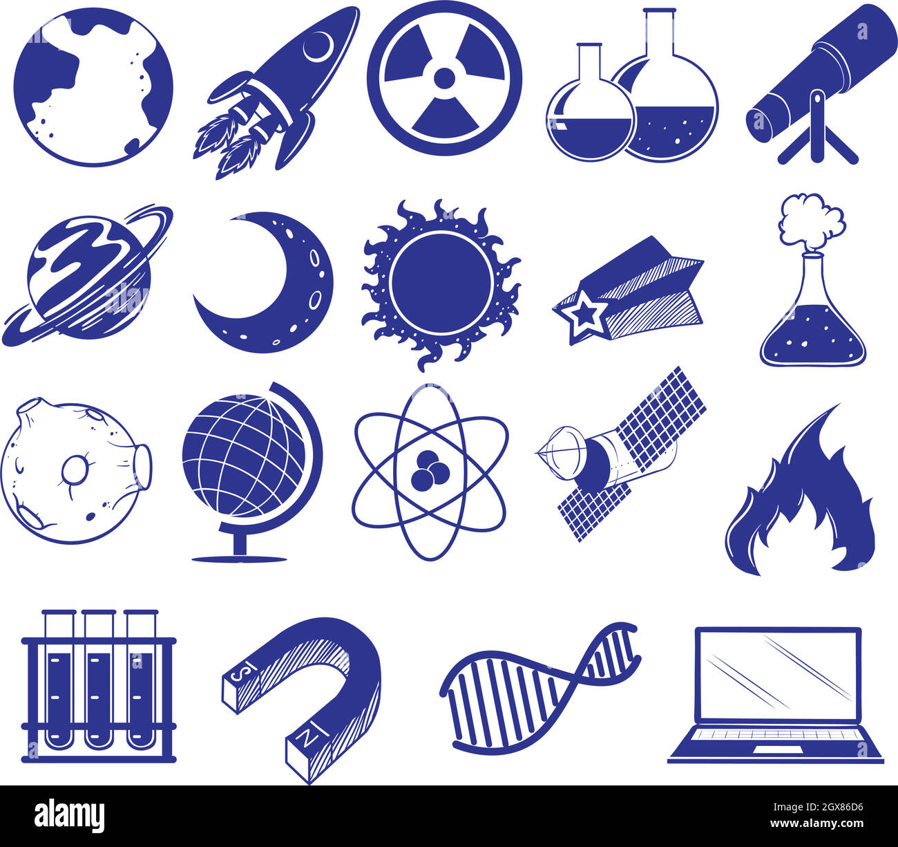 Tout sur la science et la technologie Illustration de Vecteur