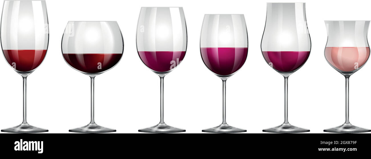 Différentes tailles de verres à vin Illustration de Vecteur