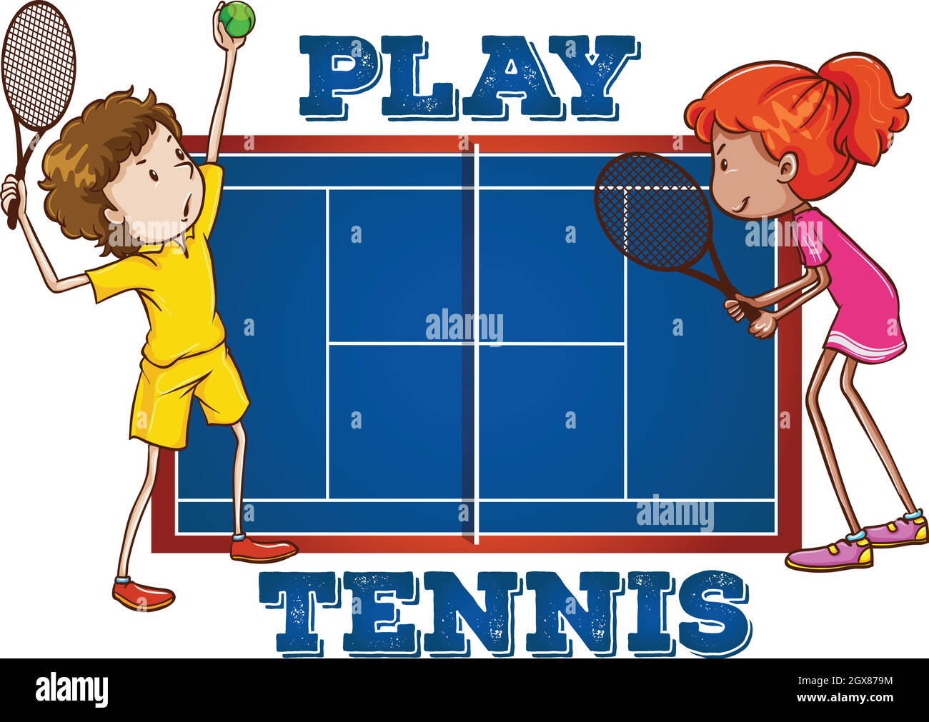 Jouez au tennis avec du texte Illustration de Vecteur