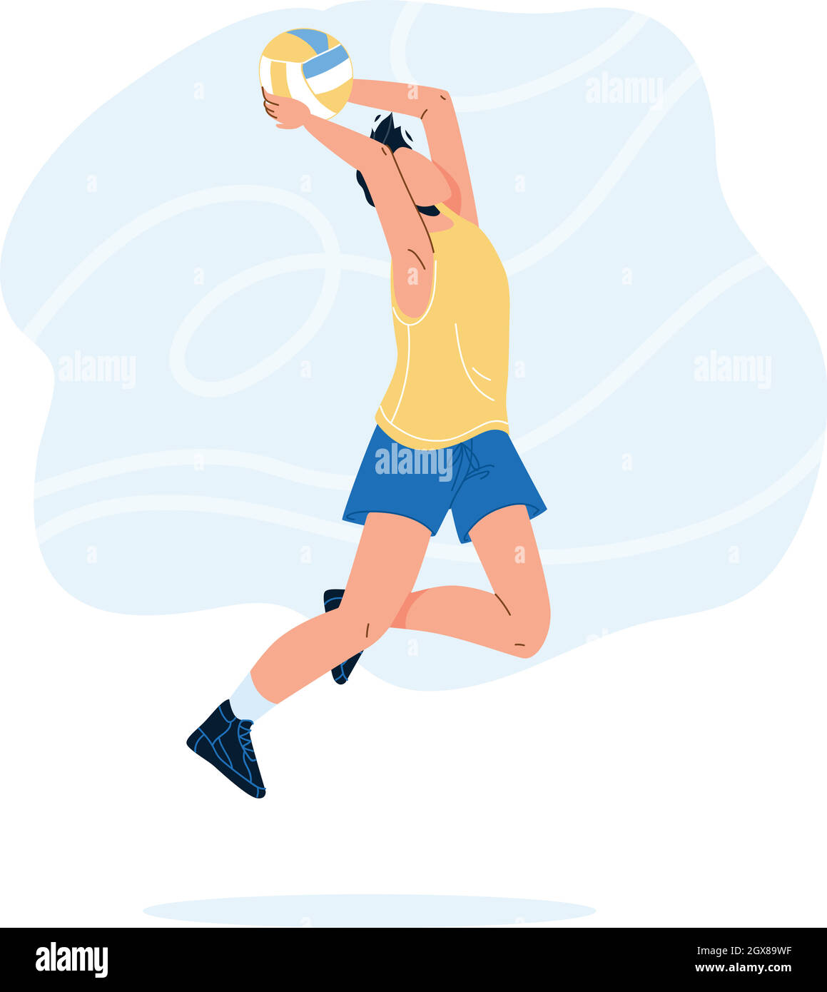 Volley-ball Jump et lancer ball Vector Illustration de Vecteur