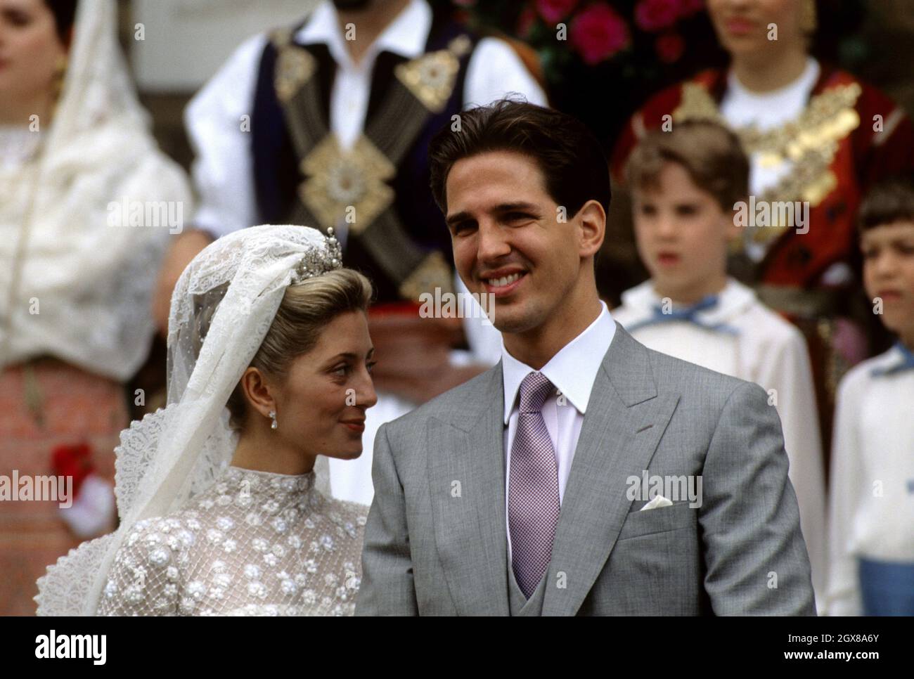Le prince héritier exilé Pavlos de Grèce après son mariage à l
