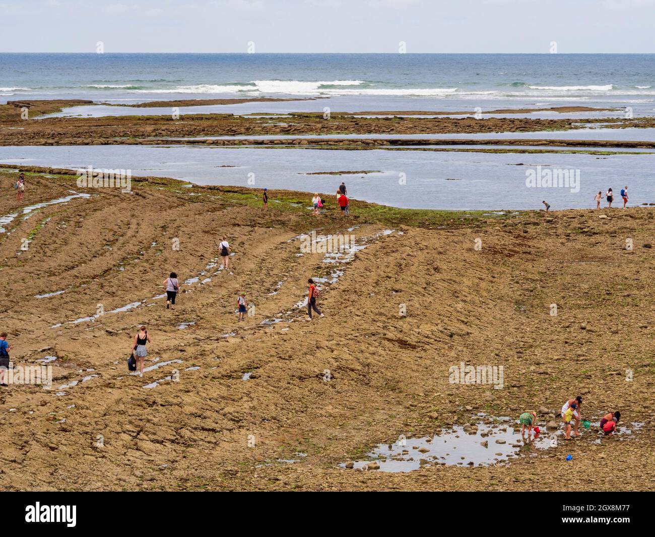 Pointe de Chassiron à marée basse, Ile d'Oléron, Charente Maritime, France. Banque D'Images