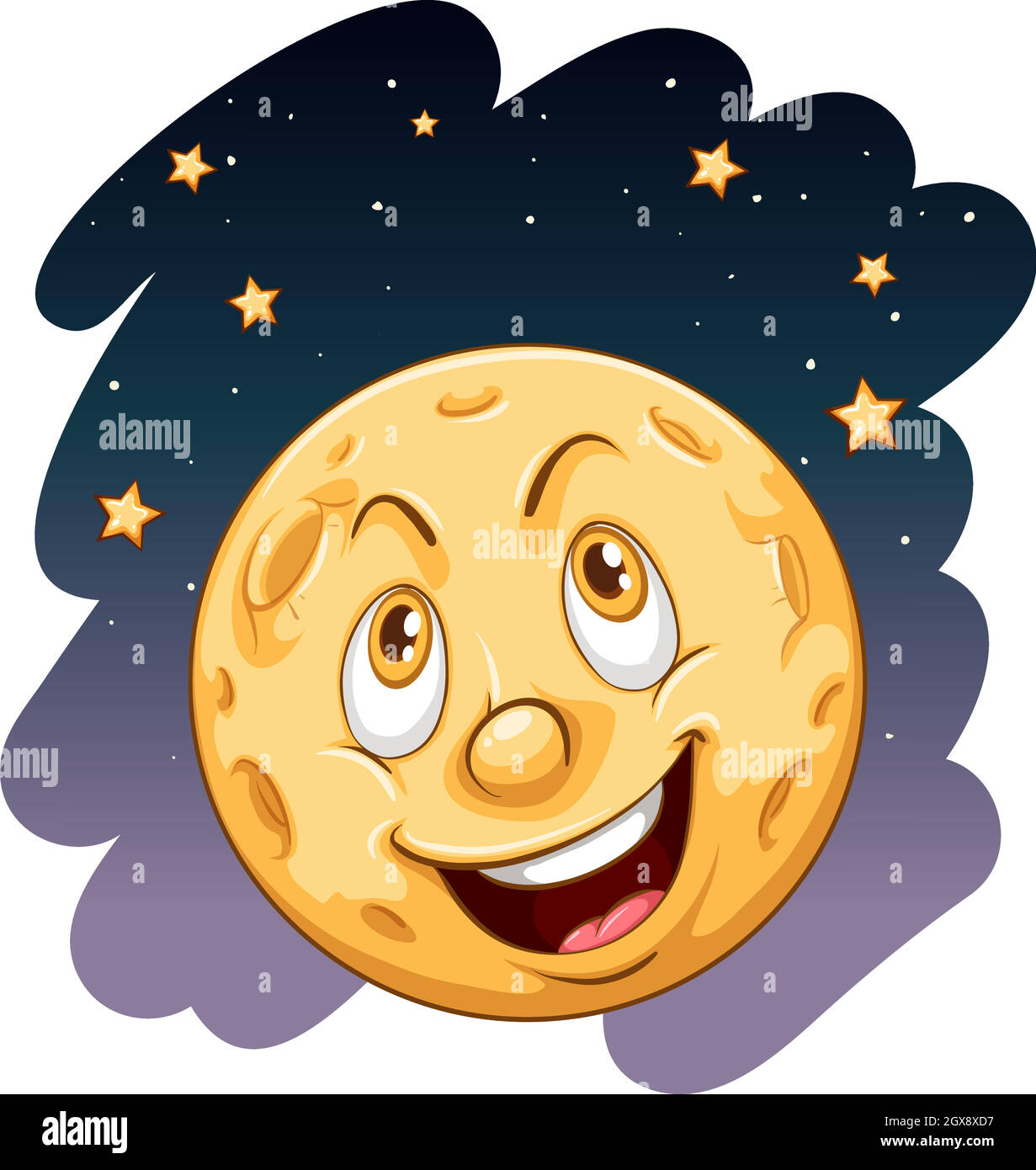 Une lune souriante Illustration de Vecteur