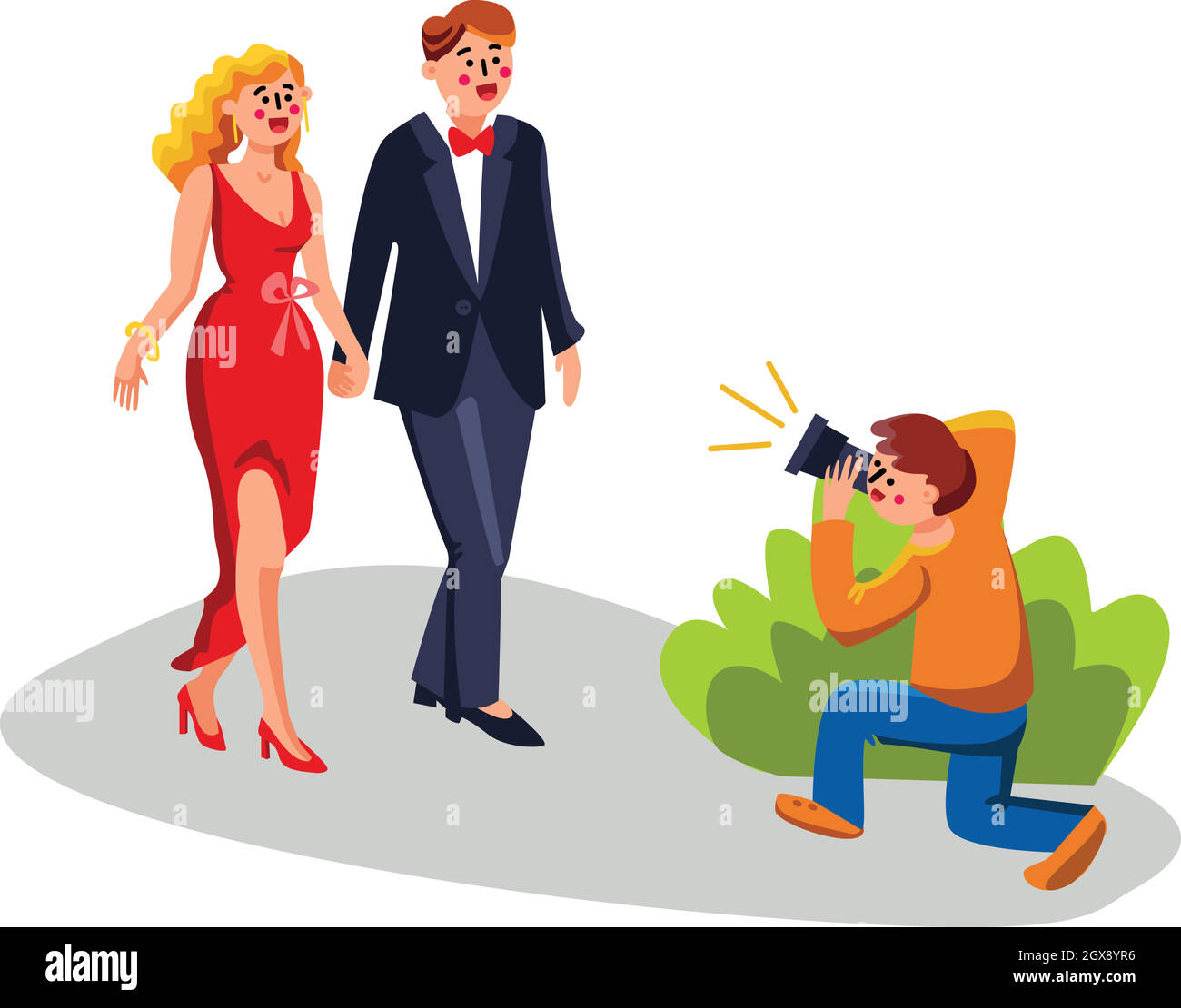 Célébrités Photographie Paparazzi de Bush Vector Illustration Illustration de Vecteur