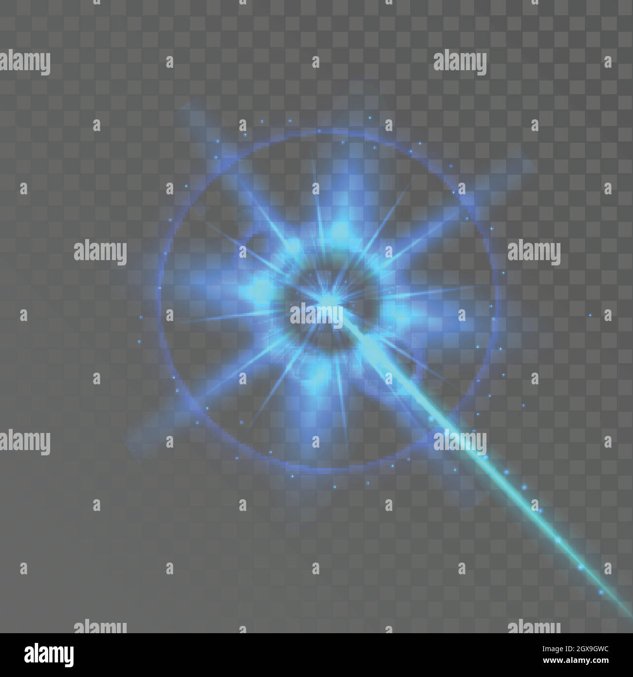 Système électronique de sécurité du faisceau laser Vector Illustration de Vecteur