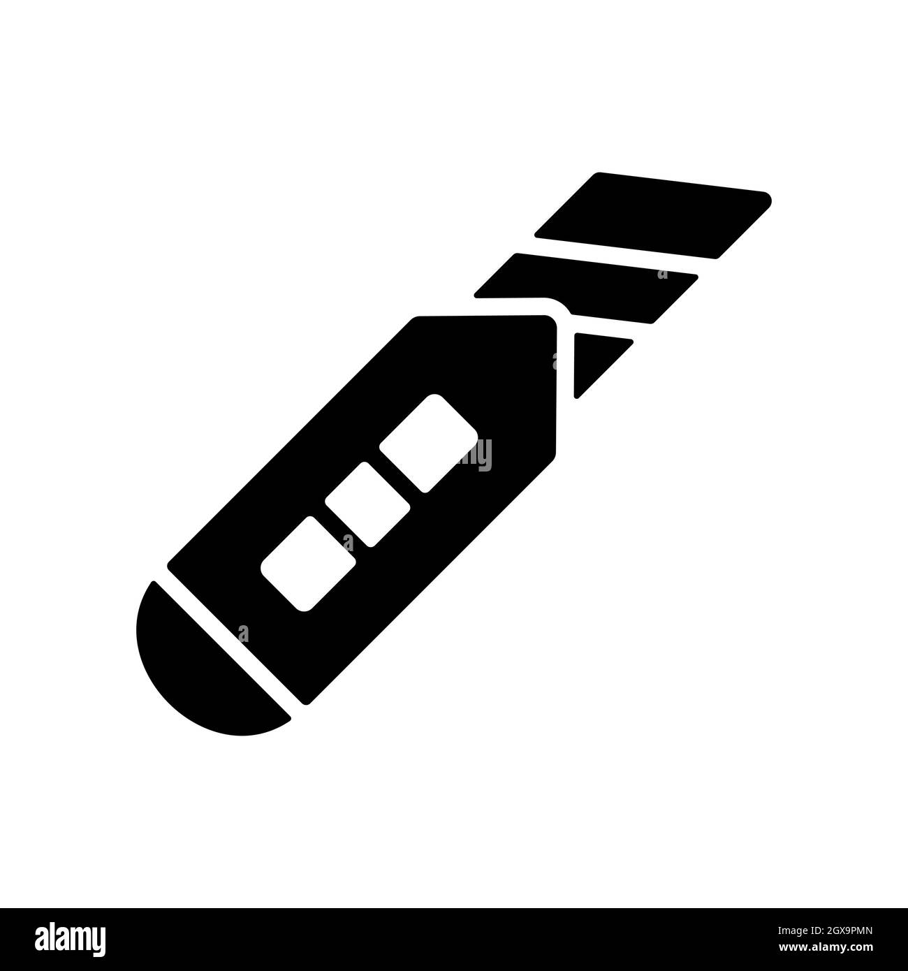 Construction utilité couteau vecteur isolé glyphe plat icône Illustration de Vecteur