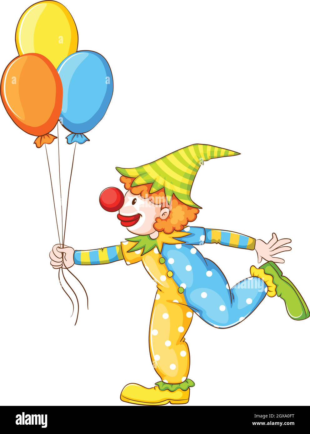 Esquisse d'un clown contenant trois bulles Illustration de Vecteur