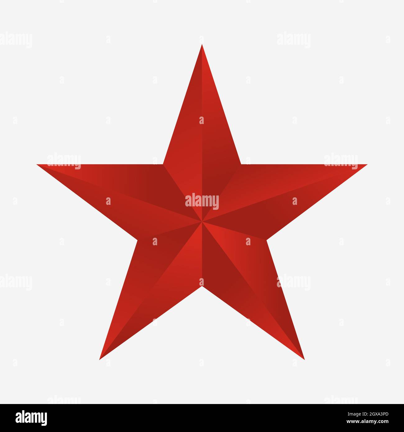 Grande étoile rouge sur fond blanc - illustration vectorielle Banque D'Images