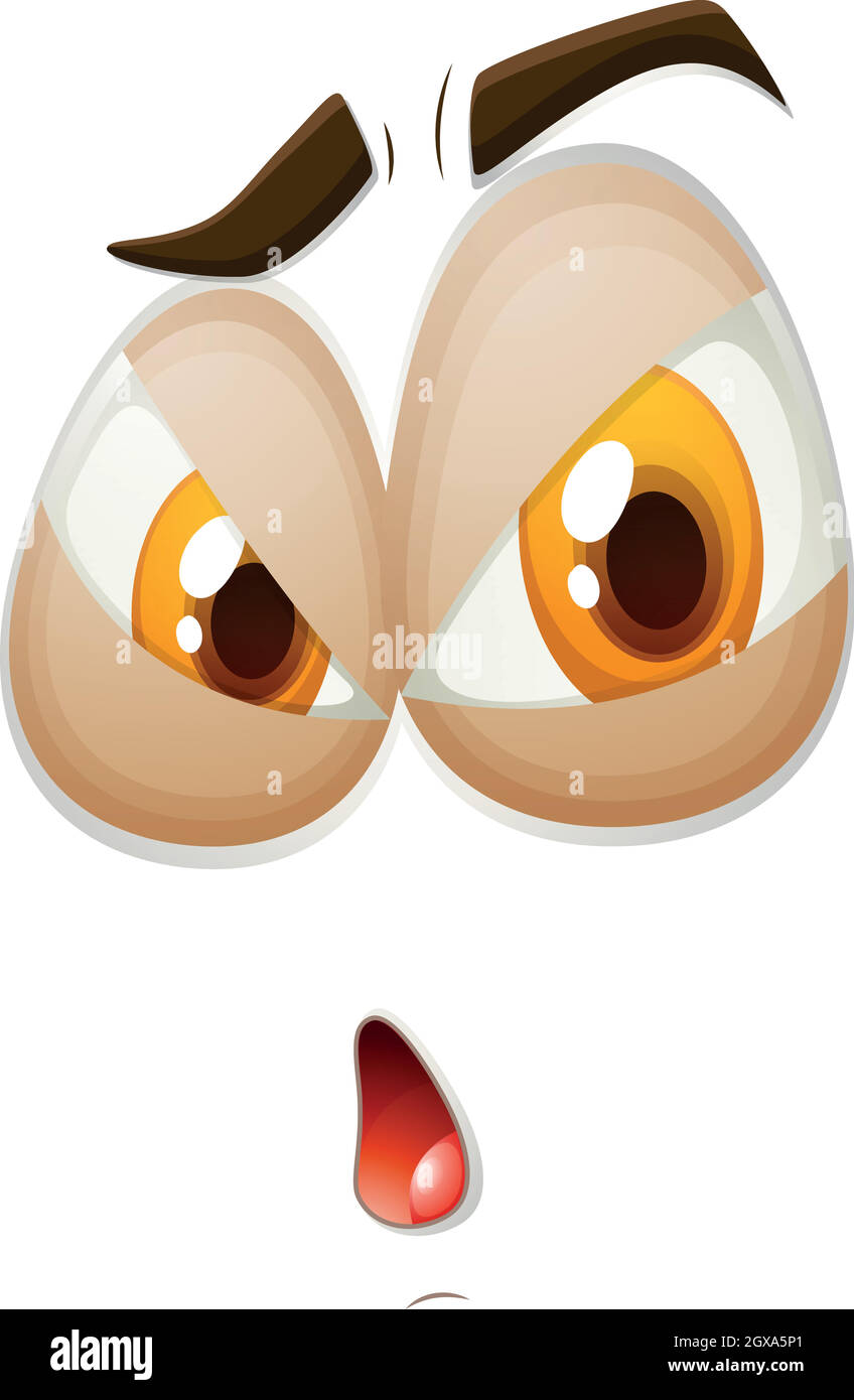 Expression curieuse sur un visage Illustration de Vecteur