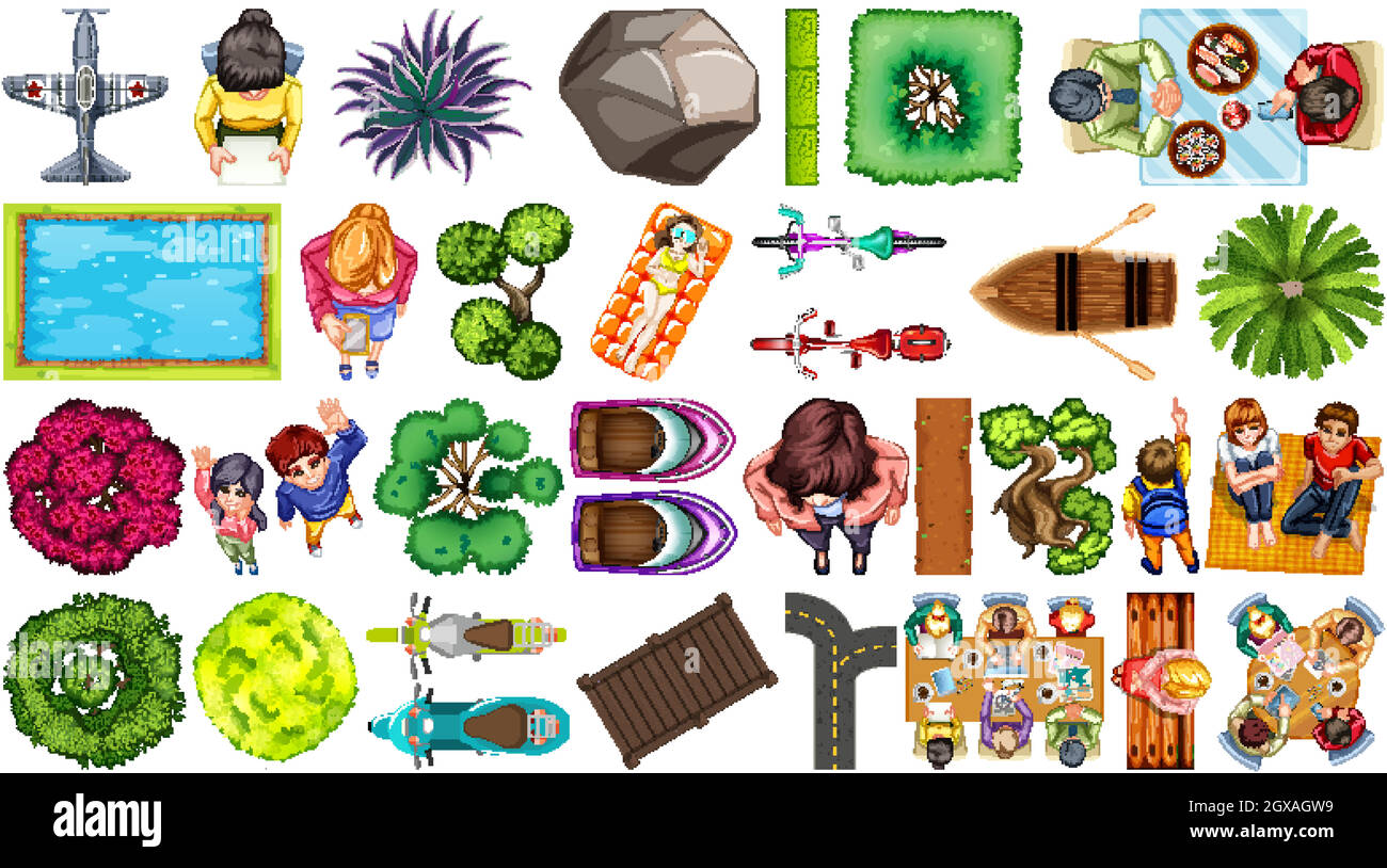 Ensemble de décorations de maison d'élément d'antenne isolées Illustration de Vecteur