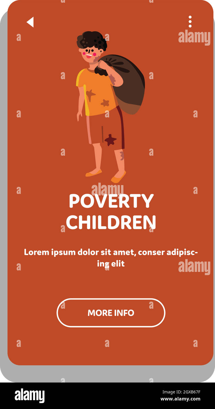 Pauvreté des sans-abri enfants problème social Illustration du vecteur Illustration de Vecteur