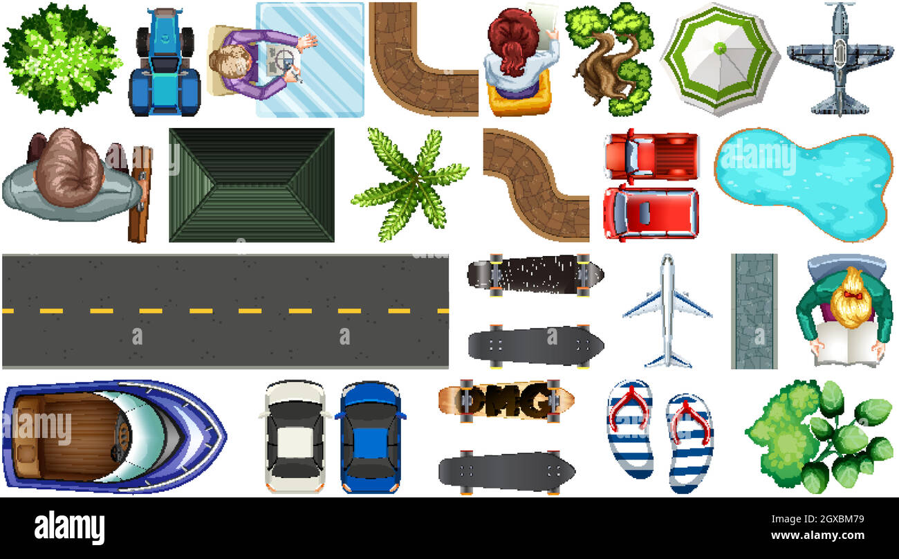 Ensemble de décorations de maison d'élément d'antenne isolées Illustration de Vecteur