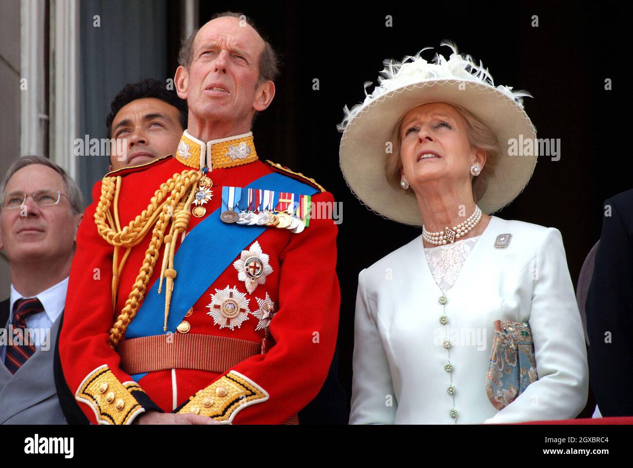 Le duc de Kent et la princesse Alexandra sur le balcon de Buckingham Palace. Banque D'Images