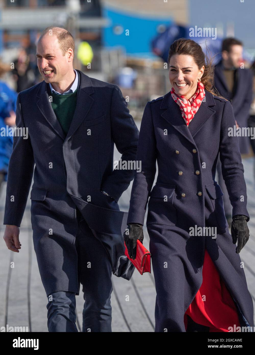 Le prince William, duc de Cambridge et Catherine, duchesse de Cambridge,  portant un manteau de laine