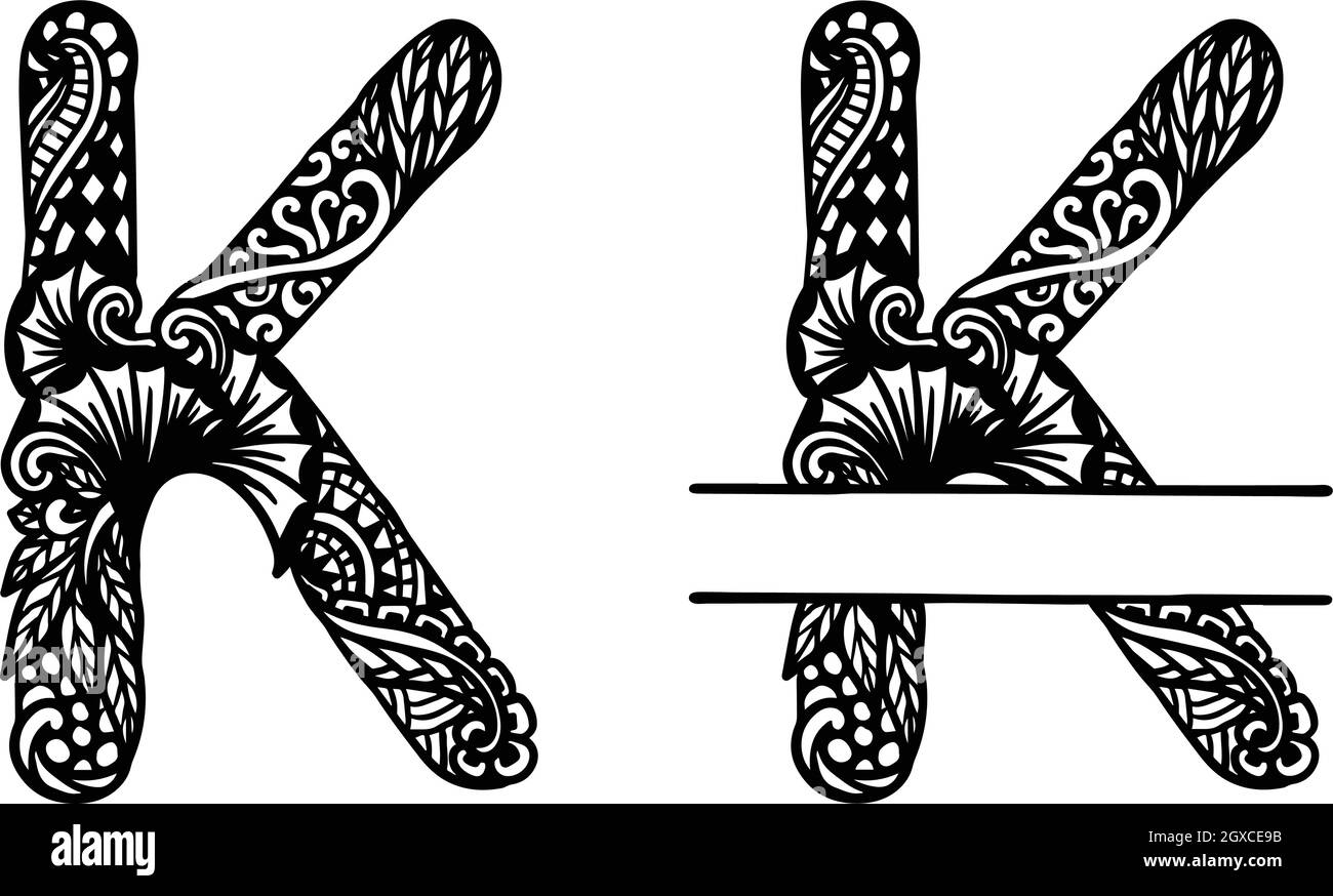 Lettre K dessinée à la main pour l'élément de conception. Illustration vectorielle Illustration de Vecteur