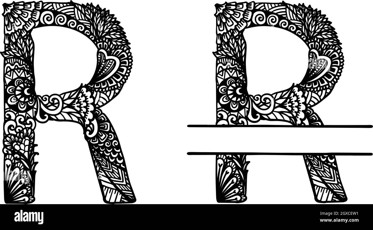Lettre R dessinée à la main pour l'élément de conception. Illustration vectorielle Illustration de Vecteur