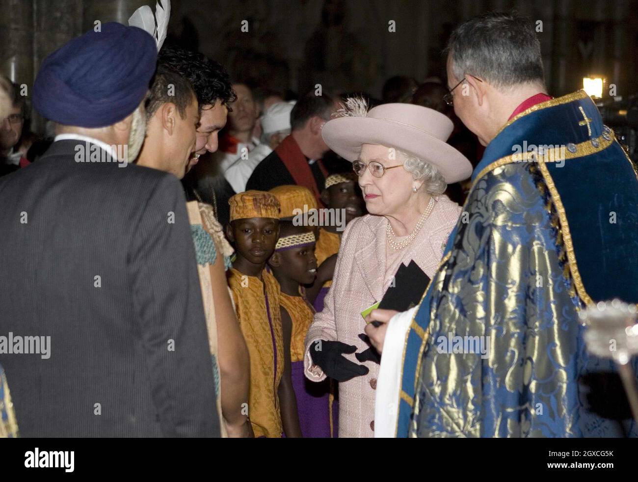 La reine Elizabeth ll fréquente le Commonwealth Service à l'abbaye de Westminster à Londres. Banque D'Images