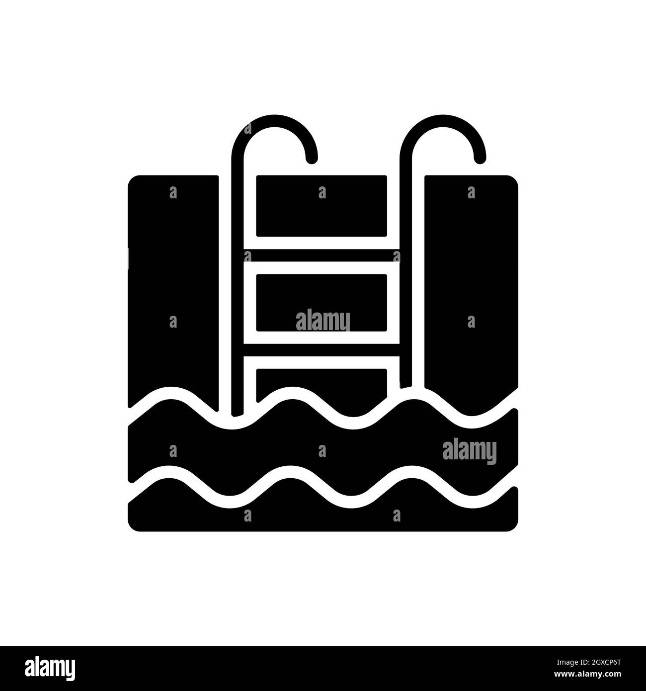 Icône de glyphe vecteur plat de piscine. Symbole graphique pour la conception, le logo, l'application, l'interface utilisateur du site Web et des applications de voyage et de tourisme Banque D'Images