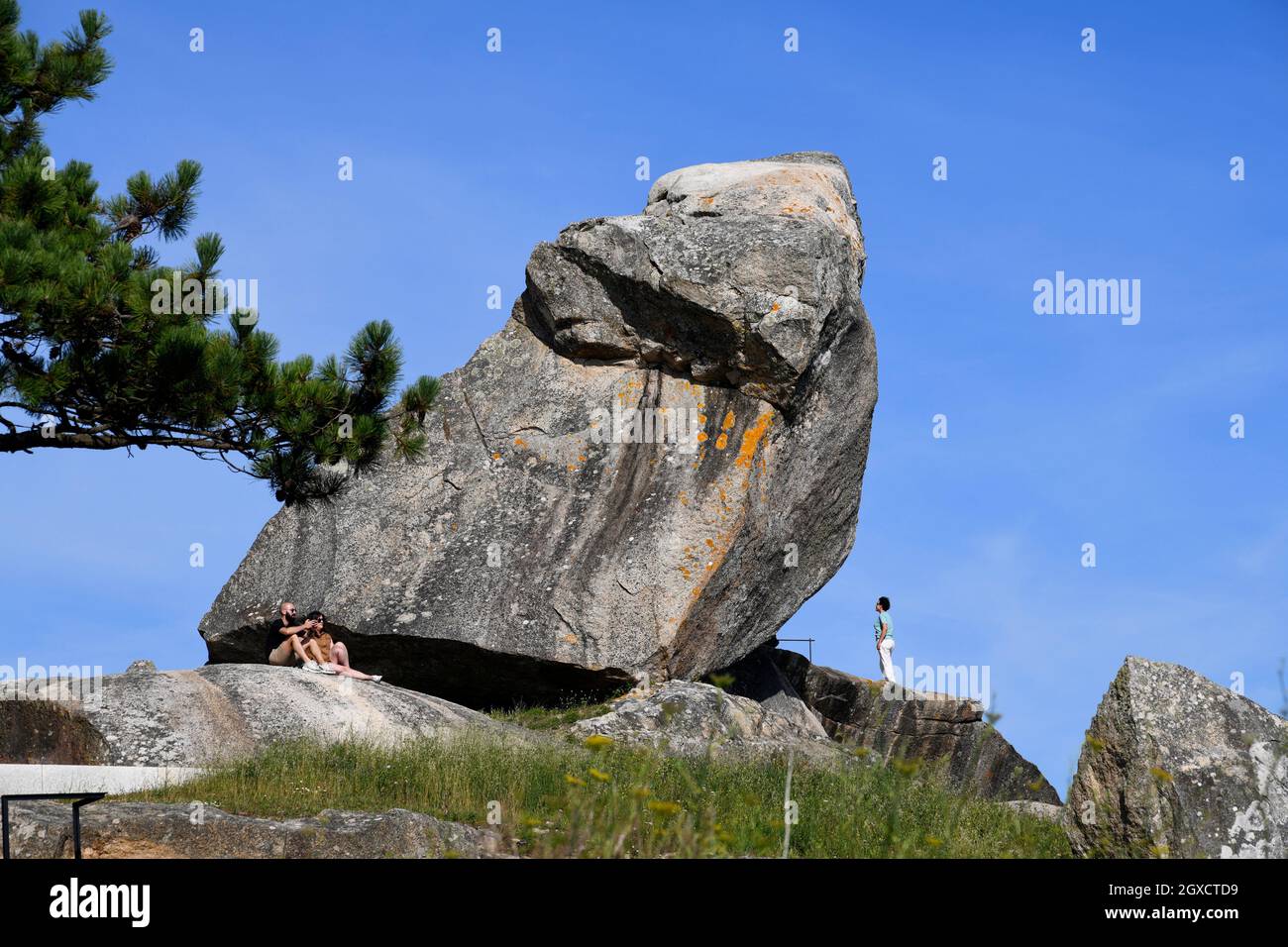 Pedra da Ra guetteur.Ribeira, Barbanza, A Coruna, Galice, Espagne. Banque D'Images