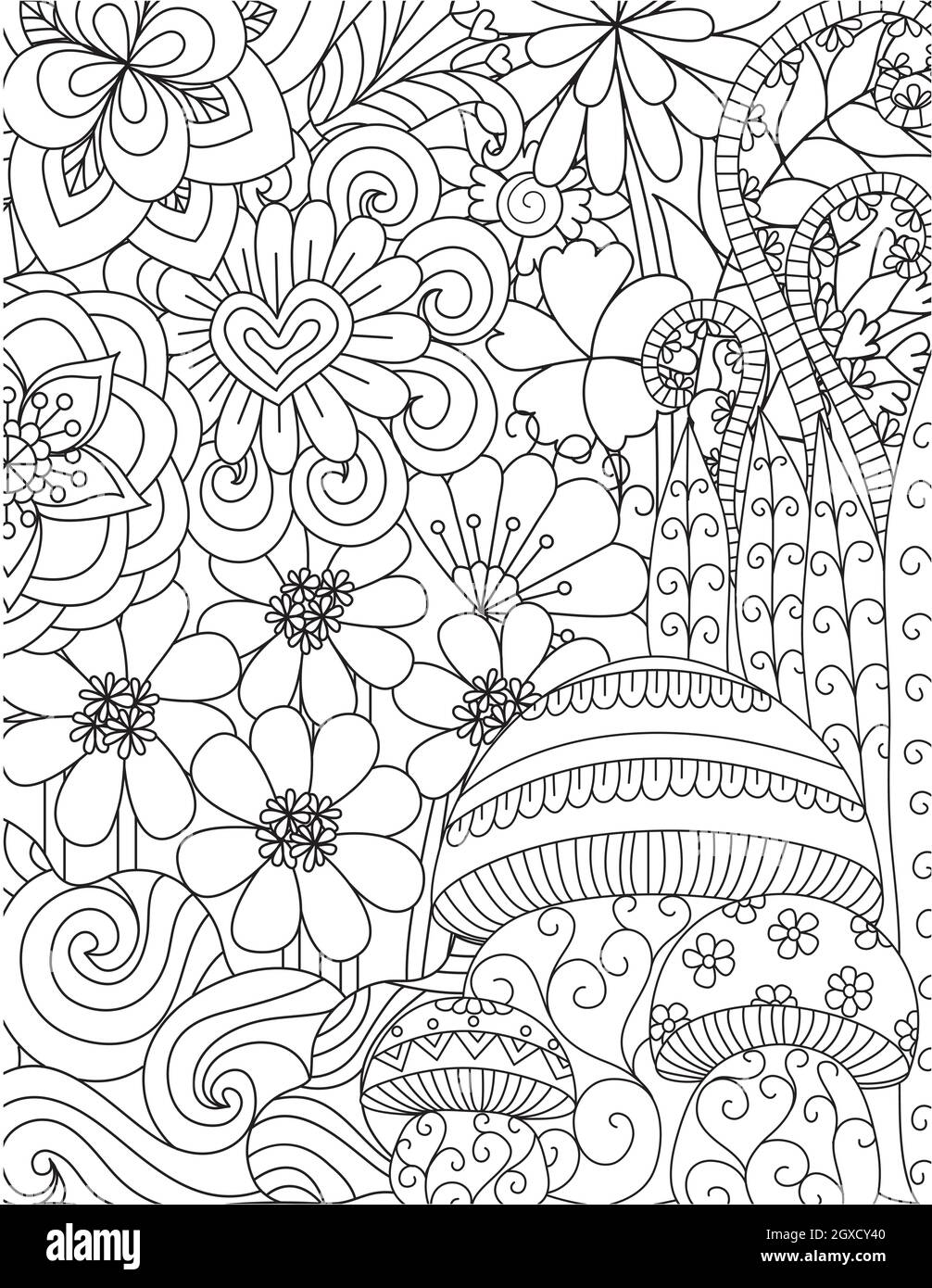 Fleurs abstraites pour le fond, livre de coloriage, page de coloriage avec la taille 8.5x11. Illustration vectorielle. Illustration de Vecteur Fleurs abstraites pour le fond, livre de coloriage, page de coloriage avec la taille 8.5x11. Illustration vectorielle. Illustration de Vecteur