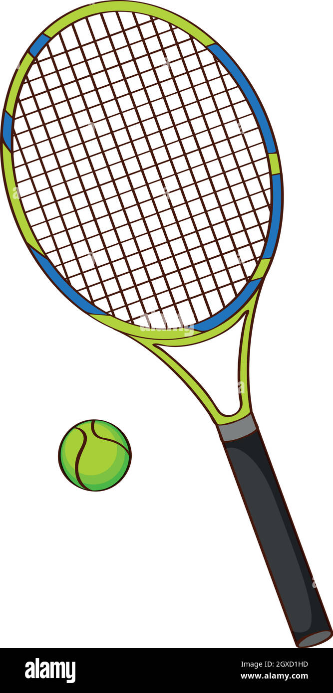 Raquette de tennis et tennis ball Illustration de Vecteur