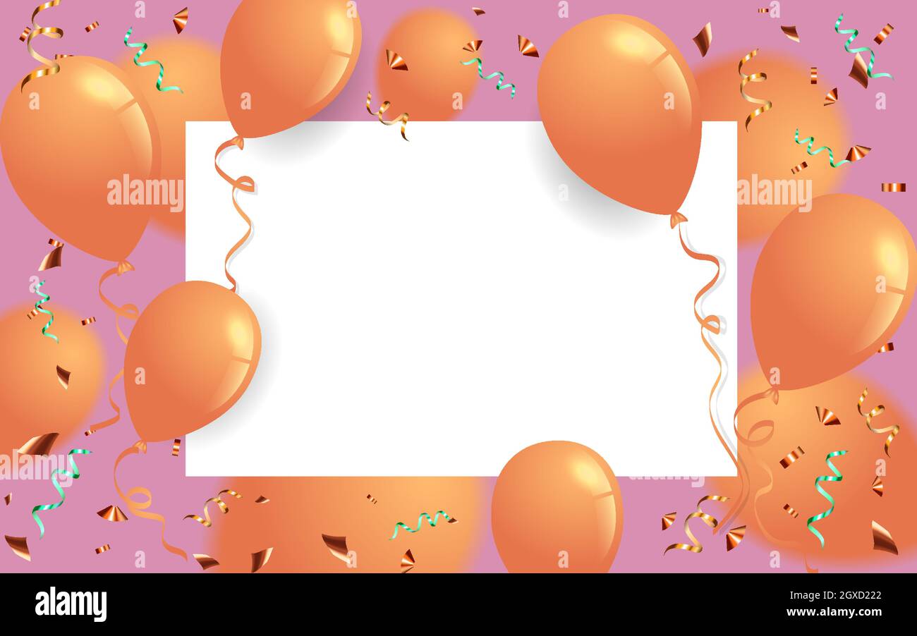 Carte De Vœux Modele De Fete Joyeux Anniversaire Holiday Ballons Orange Sur Fond Rose Avec Komfeti Colore Spe 10 Image Vectorielle Stock Alamy Carte De Vœux Modele De Fete Joyeux Anniversaire Holiday Ballons Orange Sur Fond Rose Avec Komfeti Colore Spe 10 Image Vectorielle Stock Alamy