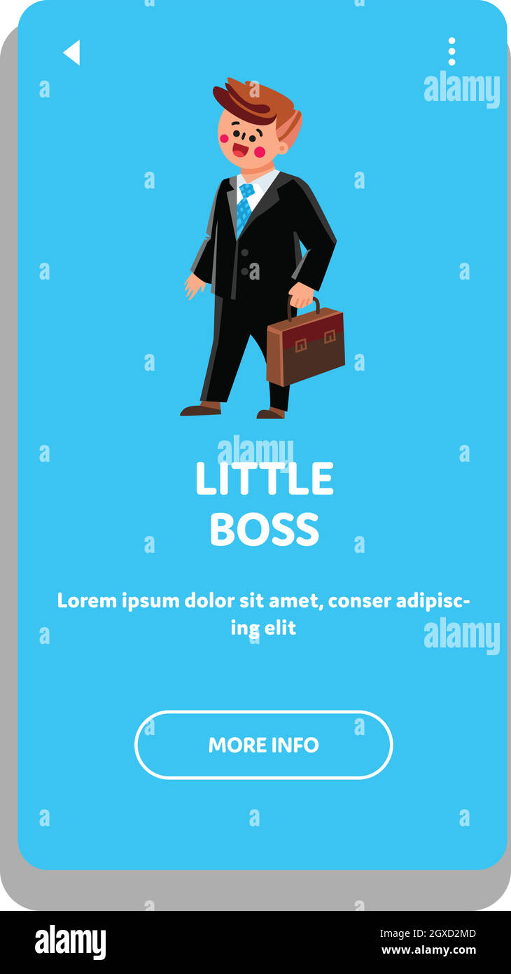 Petit homme d'affaires Boss dans Business suit Vector Illustration de Vecteur