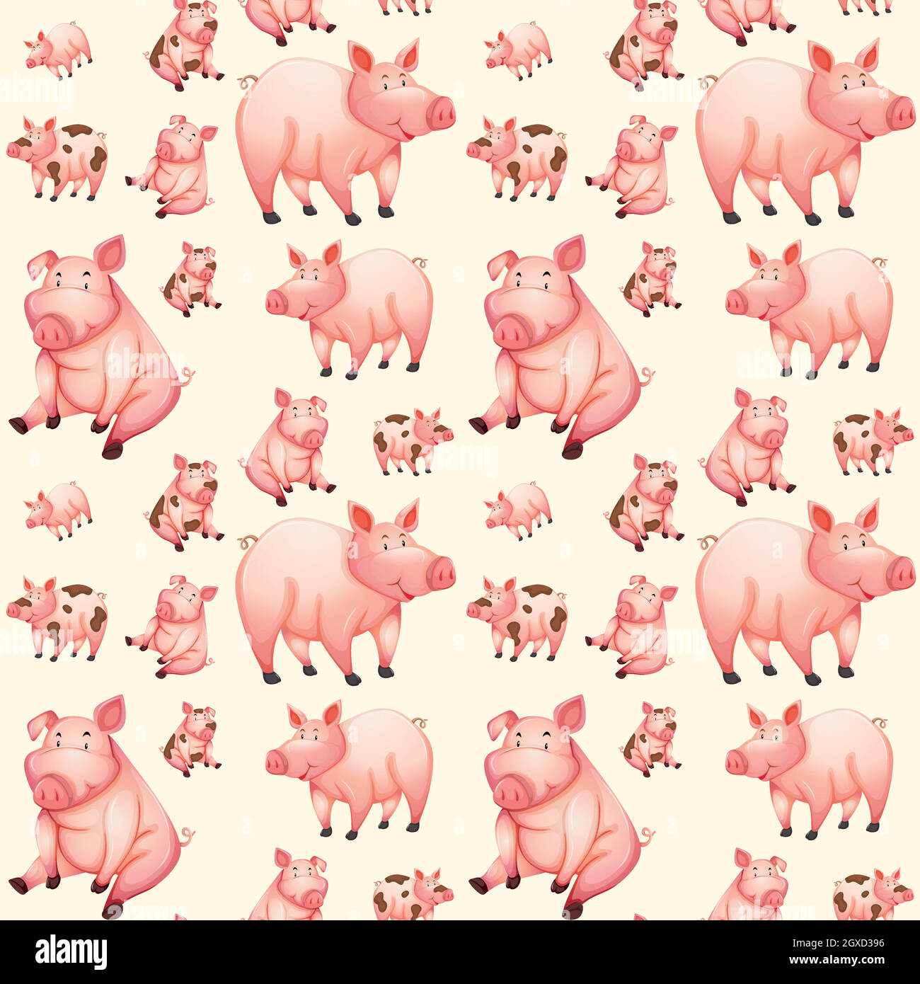Motif cochon rose sans couture Illustration de Vecteur