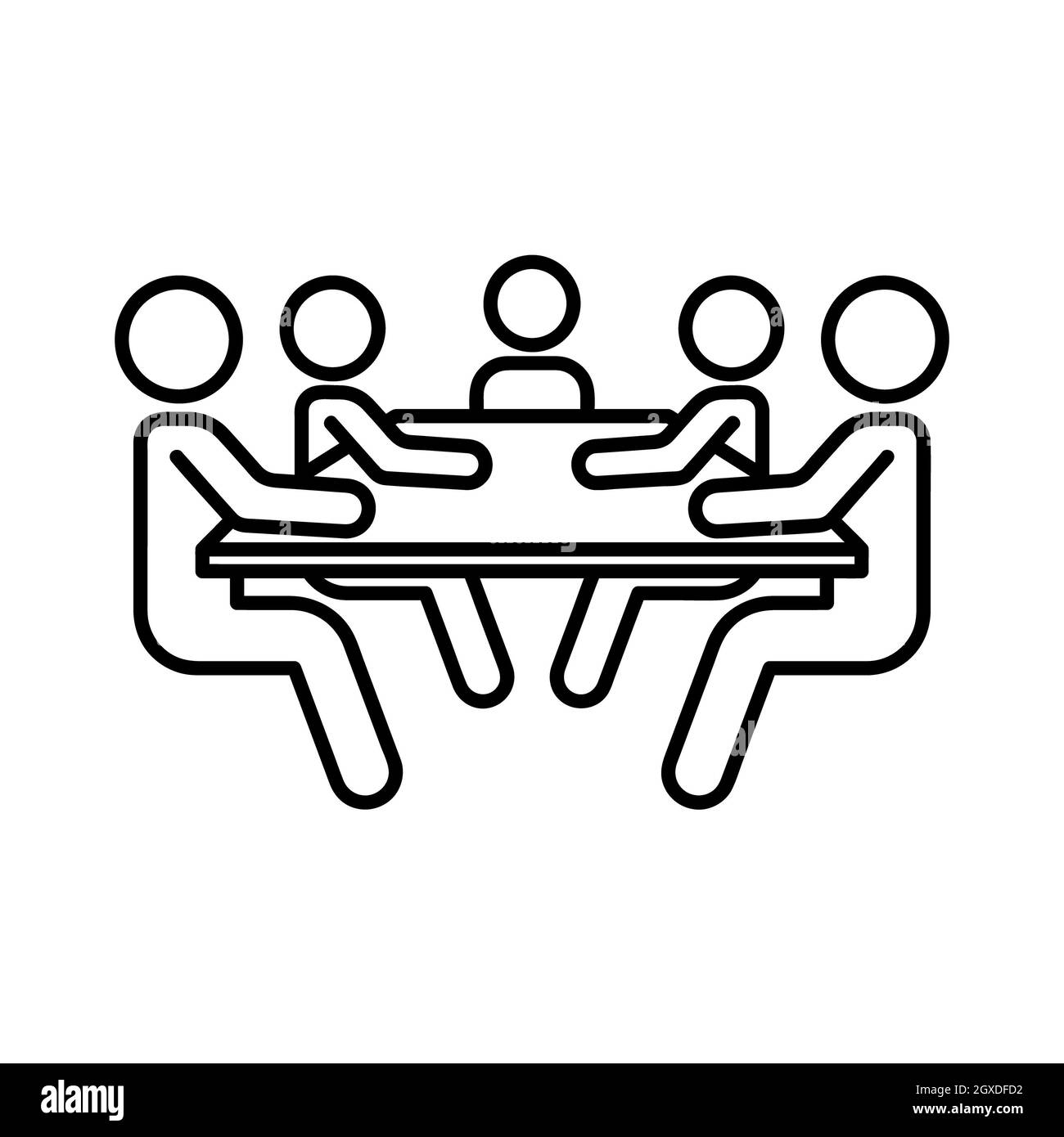 Icône Conférence. Pictogramme de session plate pour le Web. Trait. Symbole simple isolé sur fond blanc. Description du vecteur de session eps10 Banque D'Images