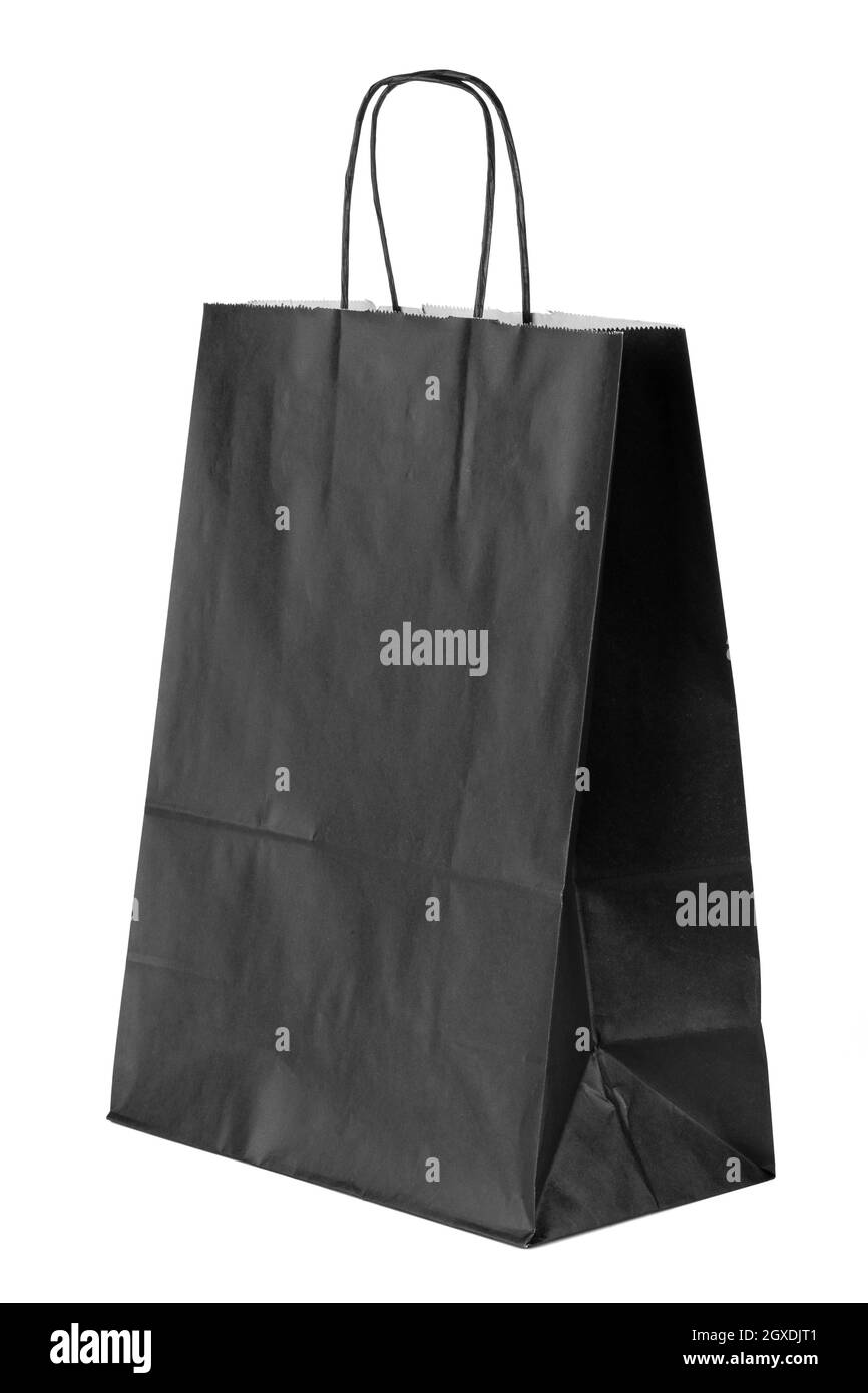 Sac à provisions en papier ordinaire isolé sur fond blanc Banque D'Images