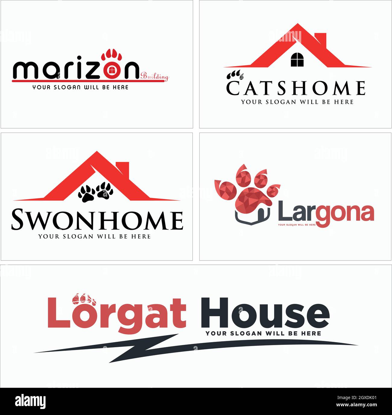 Ensemble de logo Home Animal Care Illustration de Vecteur