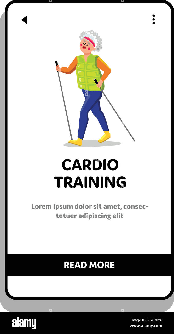 Entraînement cardio entraînement Old Lady Athlete Vector Illustration de Vecteur