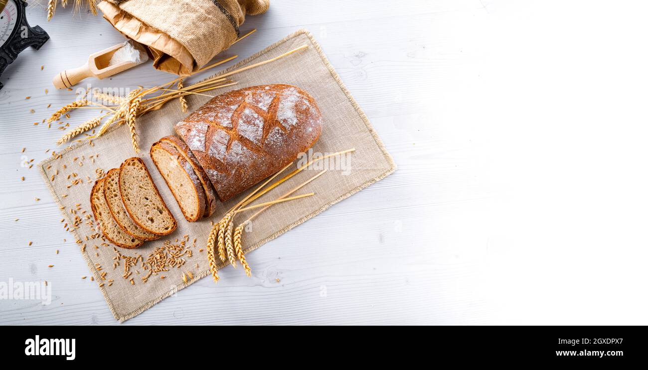 Délicieux pain de seigle mélangé, également appelé pain gris Banque D'Images