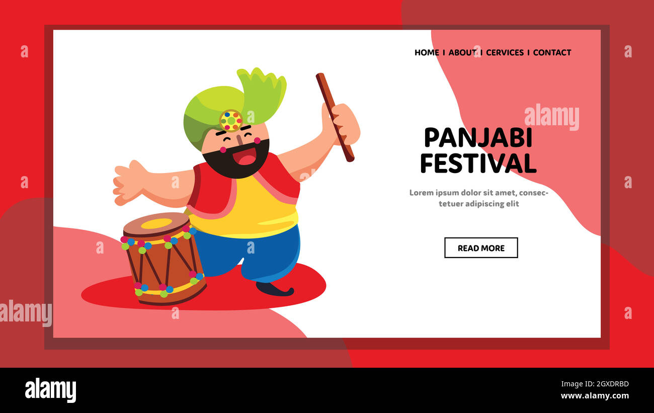 Festival du Punjabi illustrations vectorielles de concerts traditionnels indiens Illustration de Vecteur