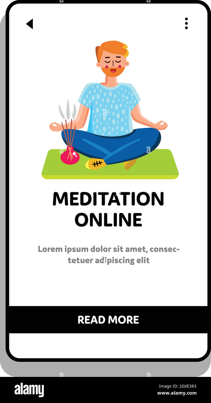 Méditation formation en ligne avec l'illustration du vecteur de formateur Illustration de Vecteur