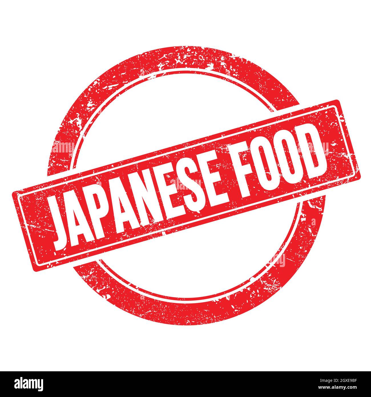 Texte DE LA CUISINE JAPONAISE sur timbre rouge rond grungy vintage. Banque D'Images