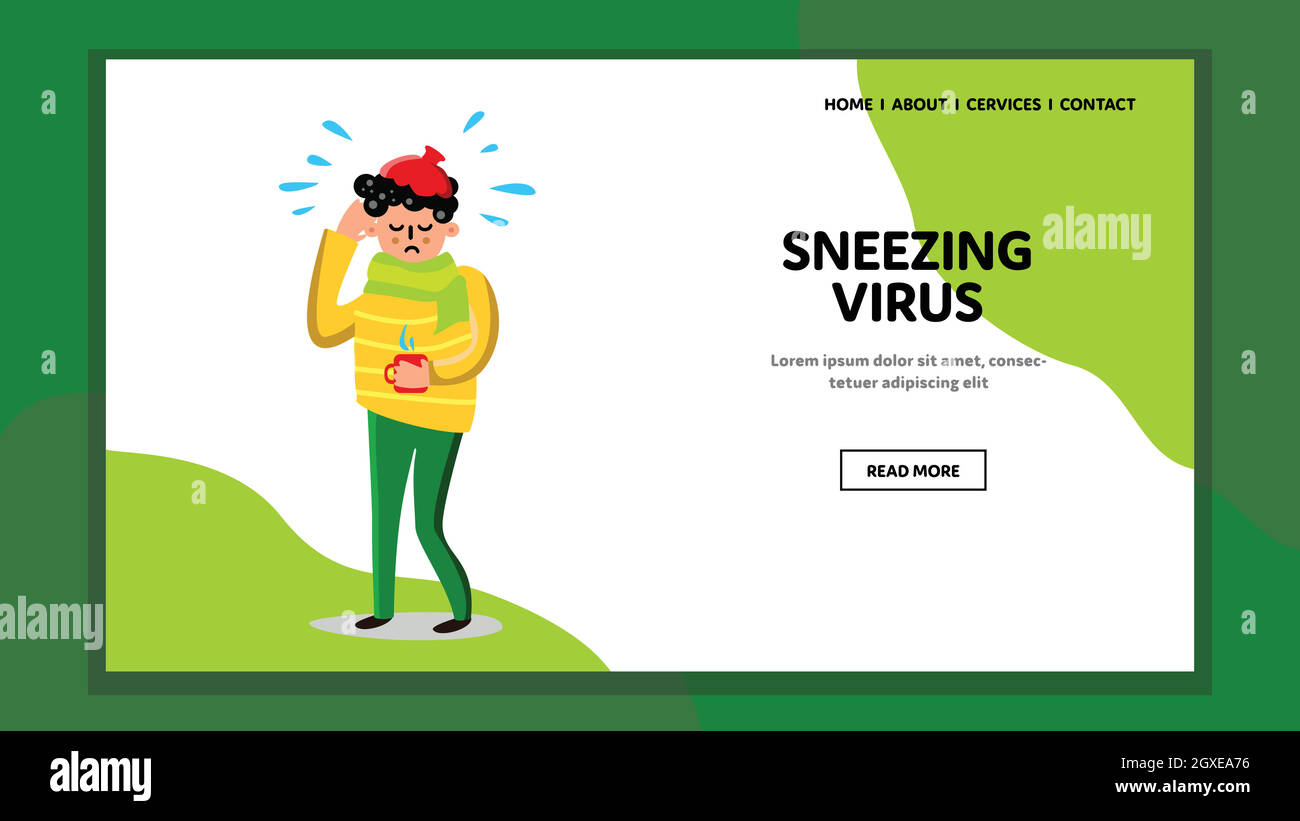 Éternuement virus maladie respiratoire Homme Illustration du vecteur Illustration de Vecteur