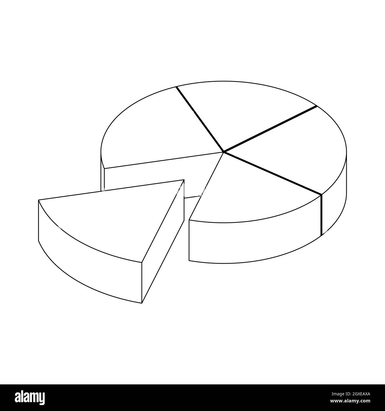 Icône de diagramme segmenté de style 3D isométrique isolée sur fond blanc Banque D'Images