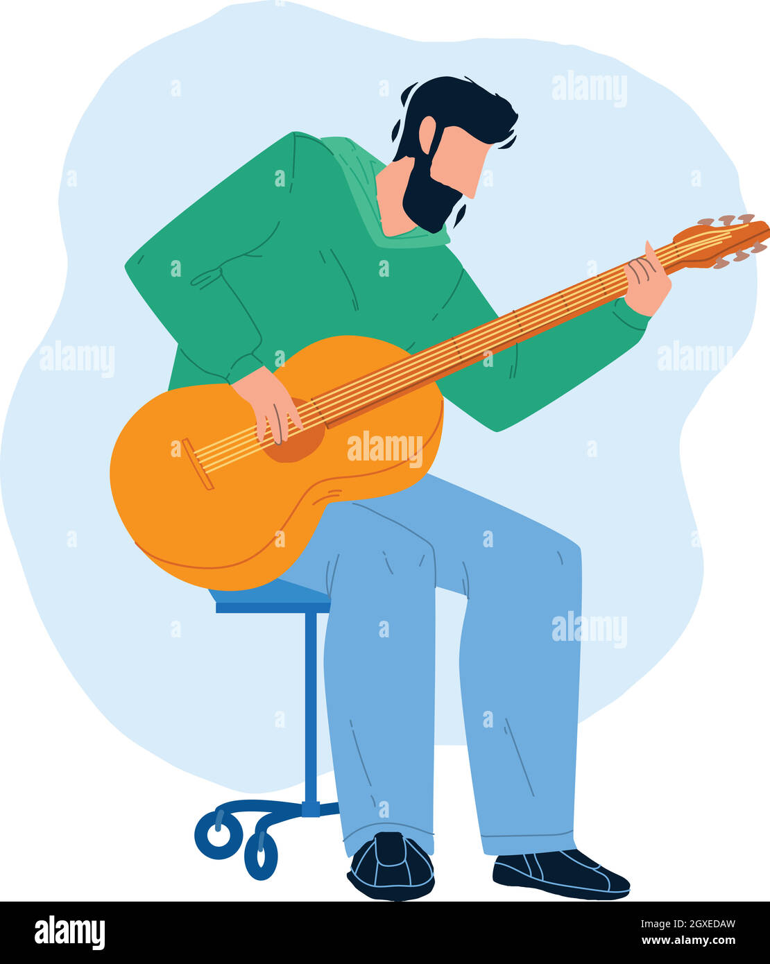 Garçon Qui Joue De La Guitare. Le Garçon Joue Une Guitare Acoustique  Illustration de Vecteur - Illustration du musicien, exécution: 190506420