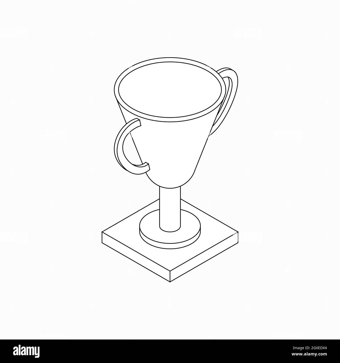 Icône de coupe de trophée en 3D isométrique sur fond blanc Banque D'Images